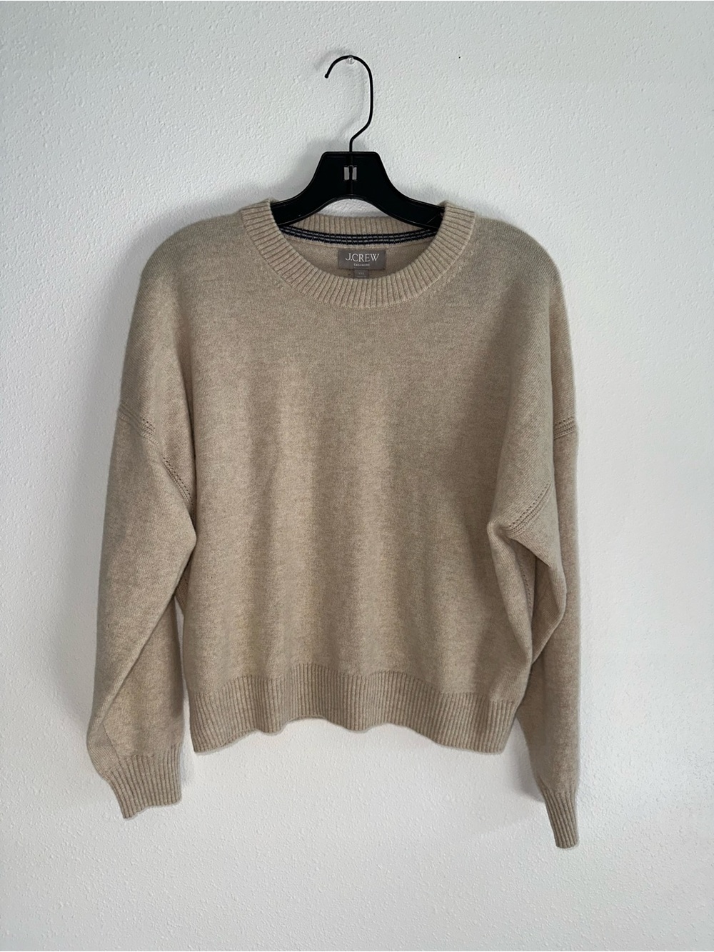 J. Crew Men's Crewneck Sweater in Light Beige
